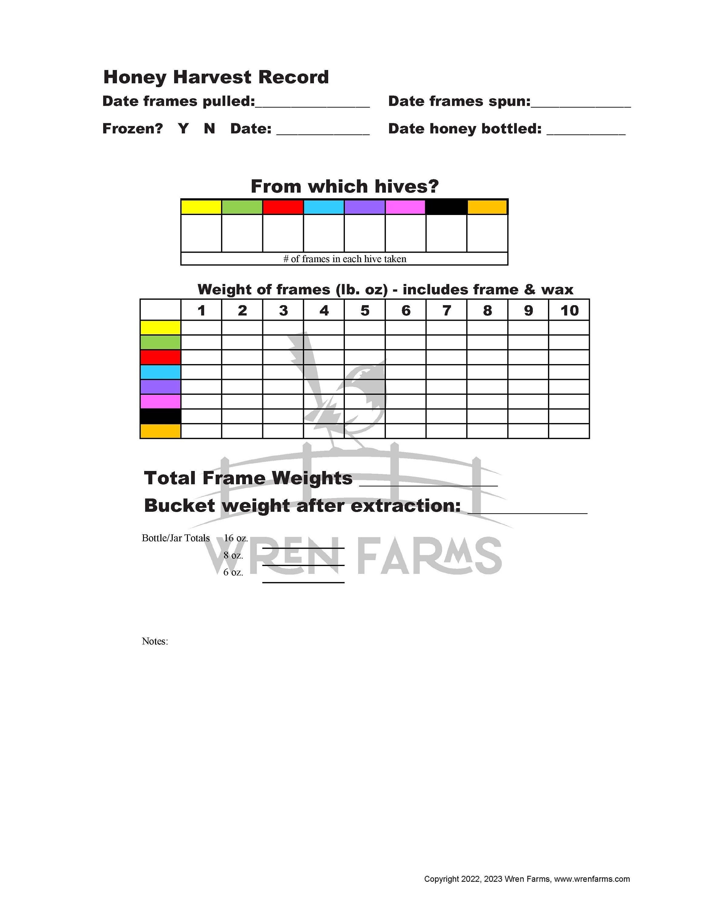 Record Keeping Bundle for Beekeepers- Inspection, Winter &amp; Honey ...