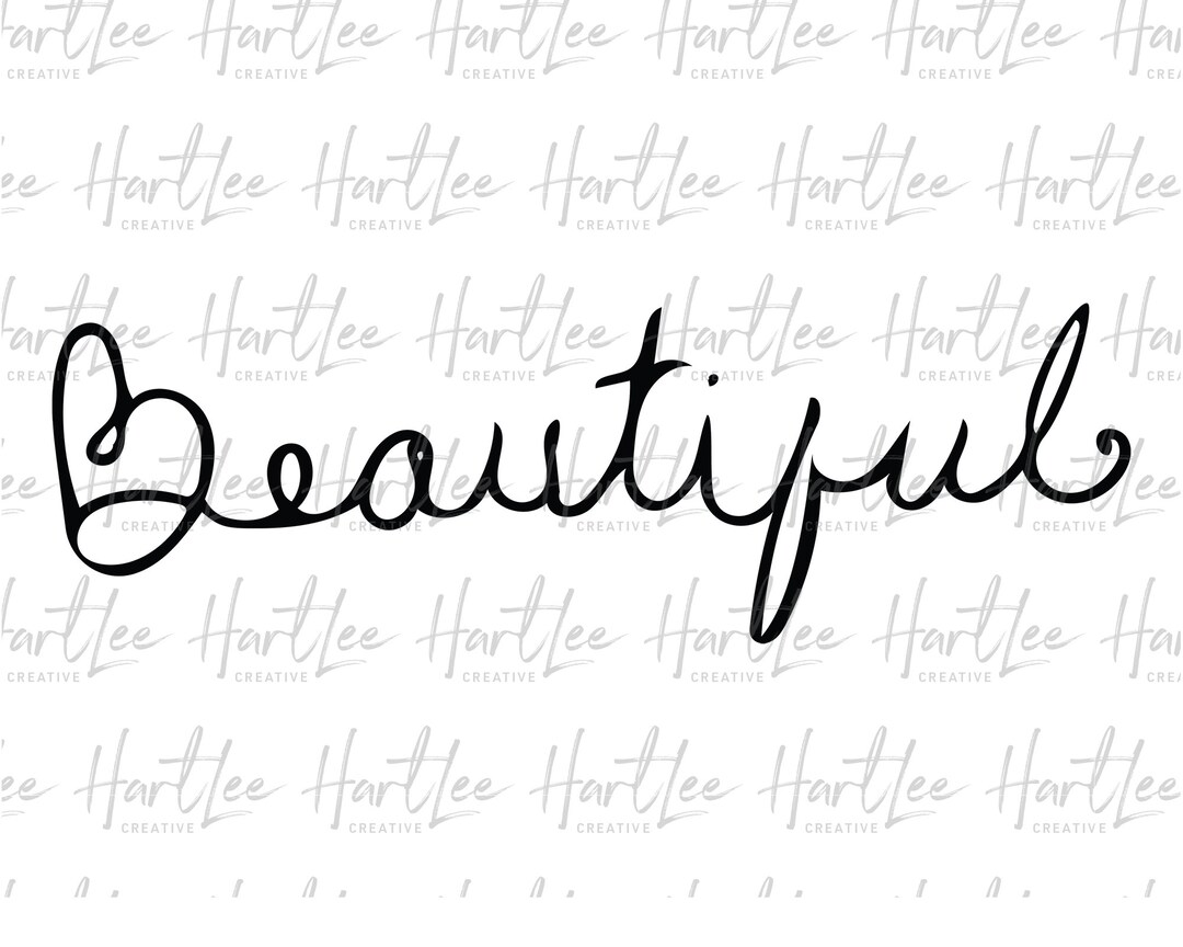 Beautiful In Script Beautiful Handwritten Script - Etsy