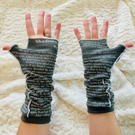 Shadows of the White City Writing Gloves Reading Gloves Arm Warmers  Booklover Gift Fingerless Gloves 