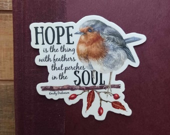 Emily Dickinson sticker 2, water bottle sticker, laptop decal, poetry sticker