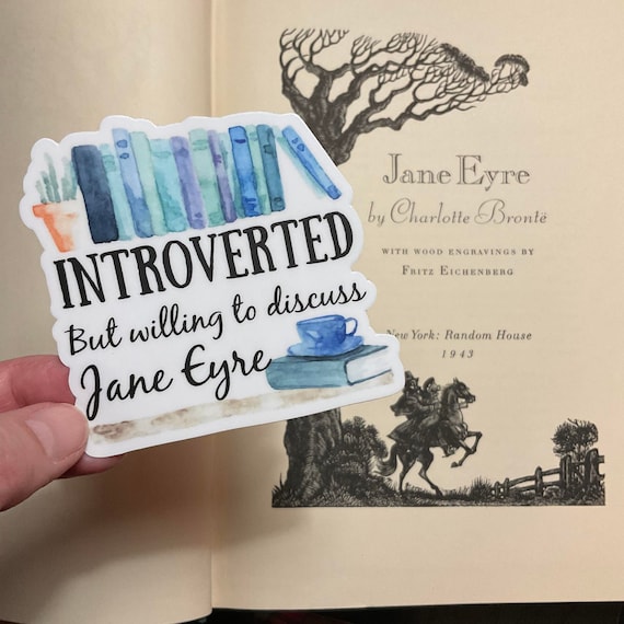 Jane Eyre sticker, water bottle sticker, laptop decal, introvert sticker