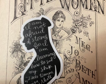 Louisa May Alcott sticker, Little Women sticker, water bottle sticker, laptop decal