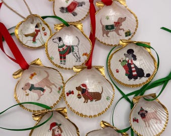 Dog breed shell ornament