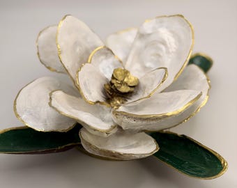Oyster shell white magnolia flower