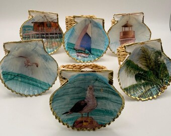Set of 6 nautical napkins rings