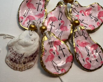 Flamingo seashell napkins rings