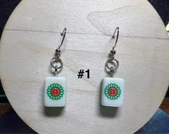 Mahjong Tile Earrings