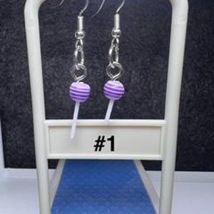 Striped mini lollipop earrings∴ Lollipop Earrings - Etsy