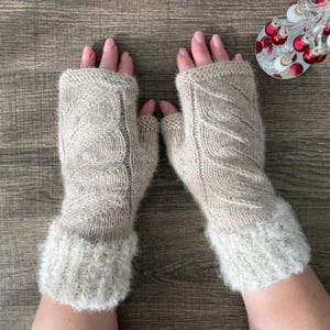Alpaka Armstulpen: Pulswärmer gestrickt, Handstulpen