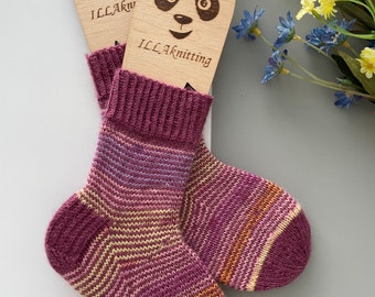 Wool socks kids Knit baby socks Size kids 28-30(US11-12)Wool socks baby Kids socks Toddler socks Hand knit socks Boys socks Baby girls socks