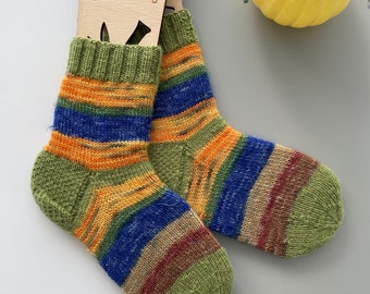 Wool socks kids Knit baby socks Size kids 30-31(US12-13)Wool socks baby Kids socks Toddler socks Hand knit socks Boys socks Baby girls socks