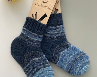 Wool socks kids Knit baby socks Size kids 28-30(US11-12)Wool socks baby Kids socks Toddler socks Hand knit socks Boys socks Baby girls socks