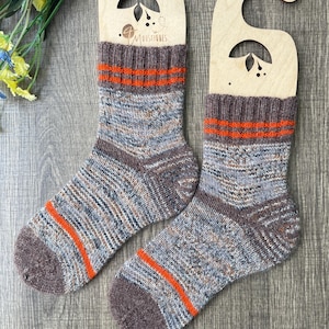Hand Knit Wool Socks: Warm Winter Knitted Socks, Size US 3-4