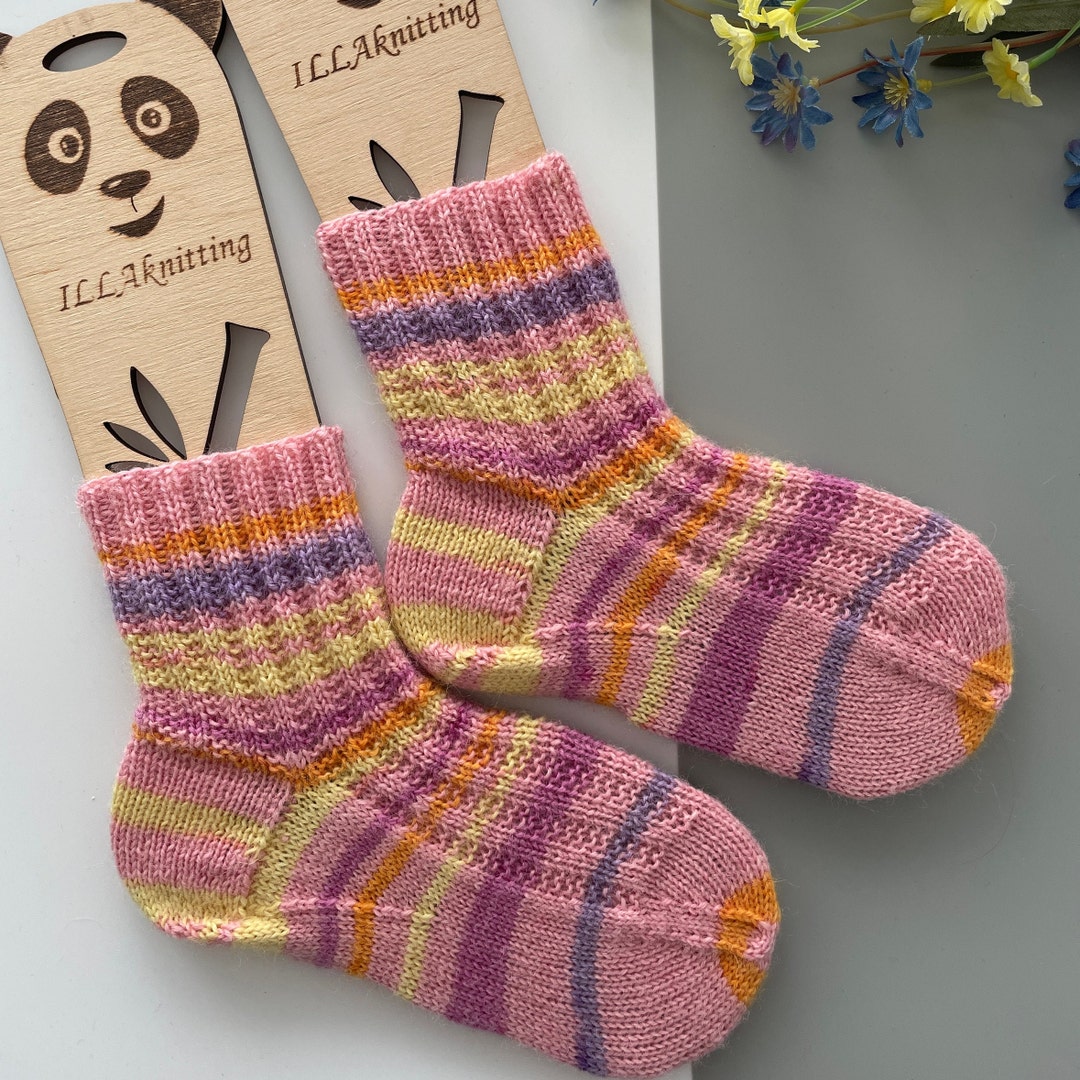 Wool Socks Kids Knit Baby Socks Size Kids 3031us1213wool Etsy