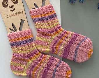 Wool socks kids Knit baby socks Size kids 30-31(US12-13)Wool socks baby Kids socks Toddler socks Hand knit socks Boys socks Baby girls socks