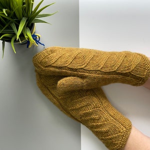 Strickfäustlinge - Winterfäustlinge - Natürliche Wollfäustlinge