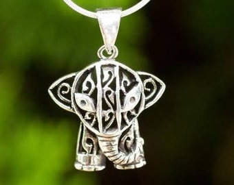 Women's 925 Sterling Silver Elephant Pendant Necklace. Elephant Pendant.Handmade Pendant.Silver Necklace Gift.Elephant Jewellery