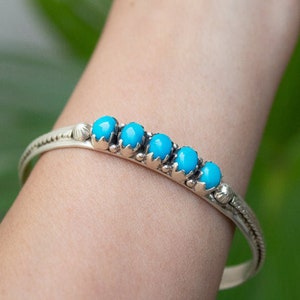 Genuine Designer Sterling Silver 925 Ladies Turquoise Bracelet Bangle Gemstone image 1