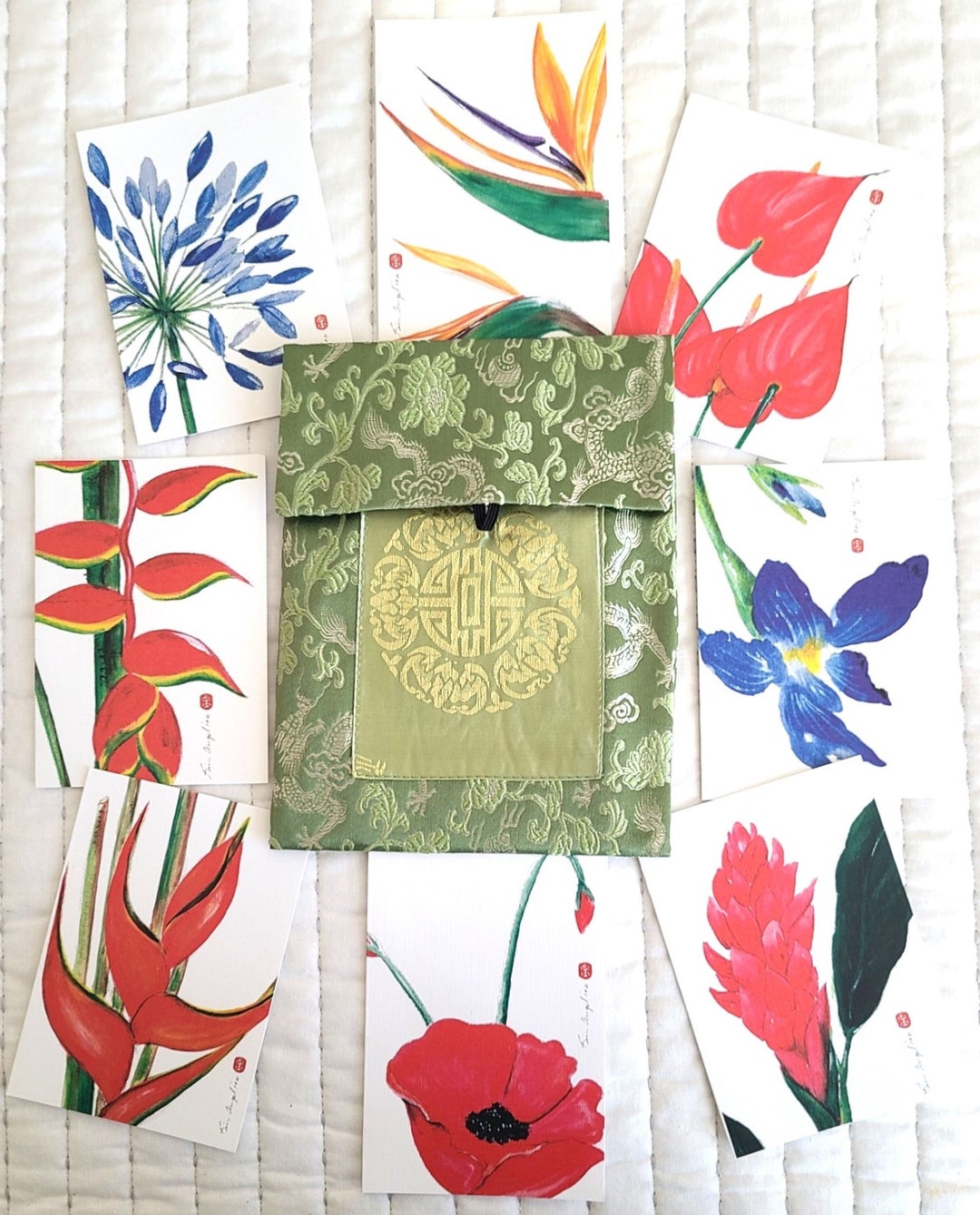 8 Note Cards Based on My Original Paintings of Individual Flowers (with ...