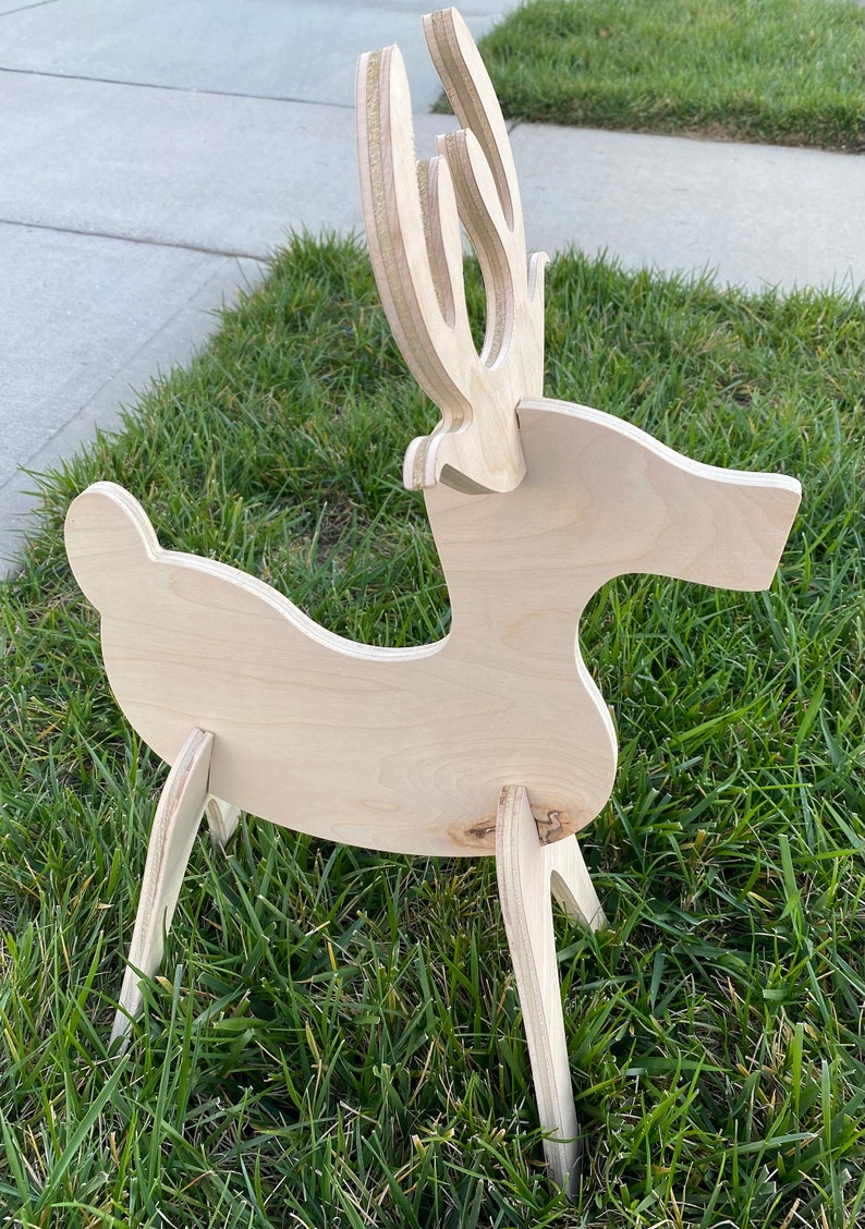 Wooden Reindeer Standing 2 Feet Tall Etsy