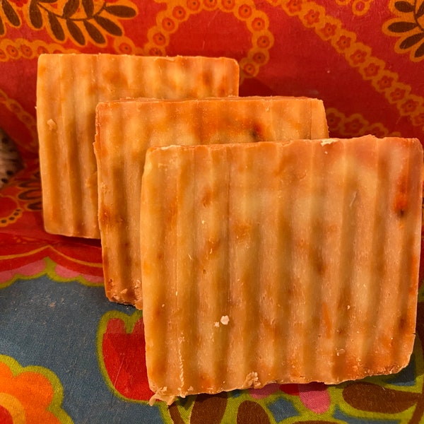 Sandalwood Spice Soap, with Brown swirl! Handmade, five oil blend!