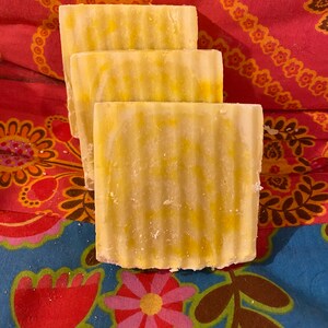 Cucumber Melon Soap with Yellow Swirl Handmade, five oil blend Normal Bars