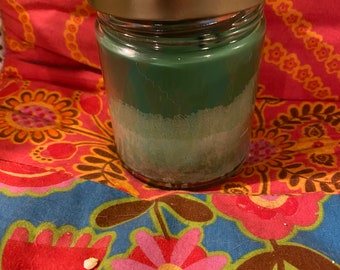 Seconds! Green Apple scented candle in glass container, made by hand from Soy Wax!