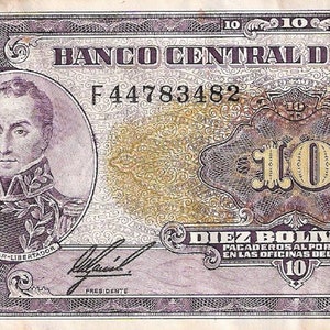 Venezuela 10 Bolívares, 1988, Pick-62, Joseph Maurice Paturau, Serial F 44783482
