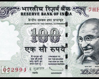 India 100 Rupees 2012 P 105f Sign Subbarao UNC