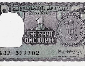 Indie 1 rupia 1980 P77x UNC, Sig. Manmohan Singh UNC