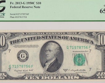 1950 C USA 10 Dollars Bank Notes Federal Reserve Note Gem New 65PPQ PCGS