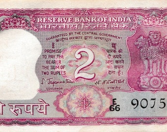 Indie 2 rupie 1970 Banknot P52 Podpis S.Jagannathan niepoprawny Urdu UNC