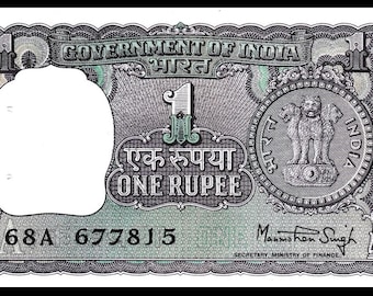 India 1 Rupee 1978 P77v letter A, UNC, Sig. Manmohan Singh UNC