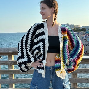 Crochet pattern, Crochet Butterfly granny square cardigan, flower crocheted coat, women's sweater, sweater by Tania Skalozub image 6