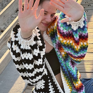 Crochet pattern, Crochet Butterfly granny square cardigan, flower crocheted coat, women's sweater, sweater by Tania Skalozub image 2