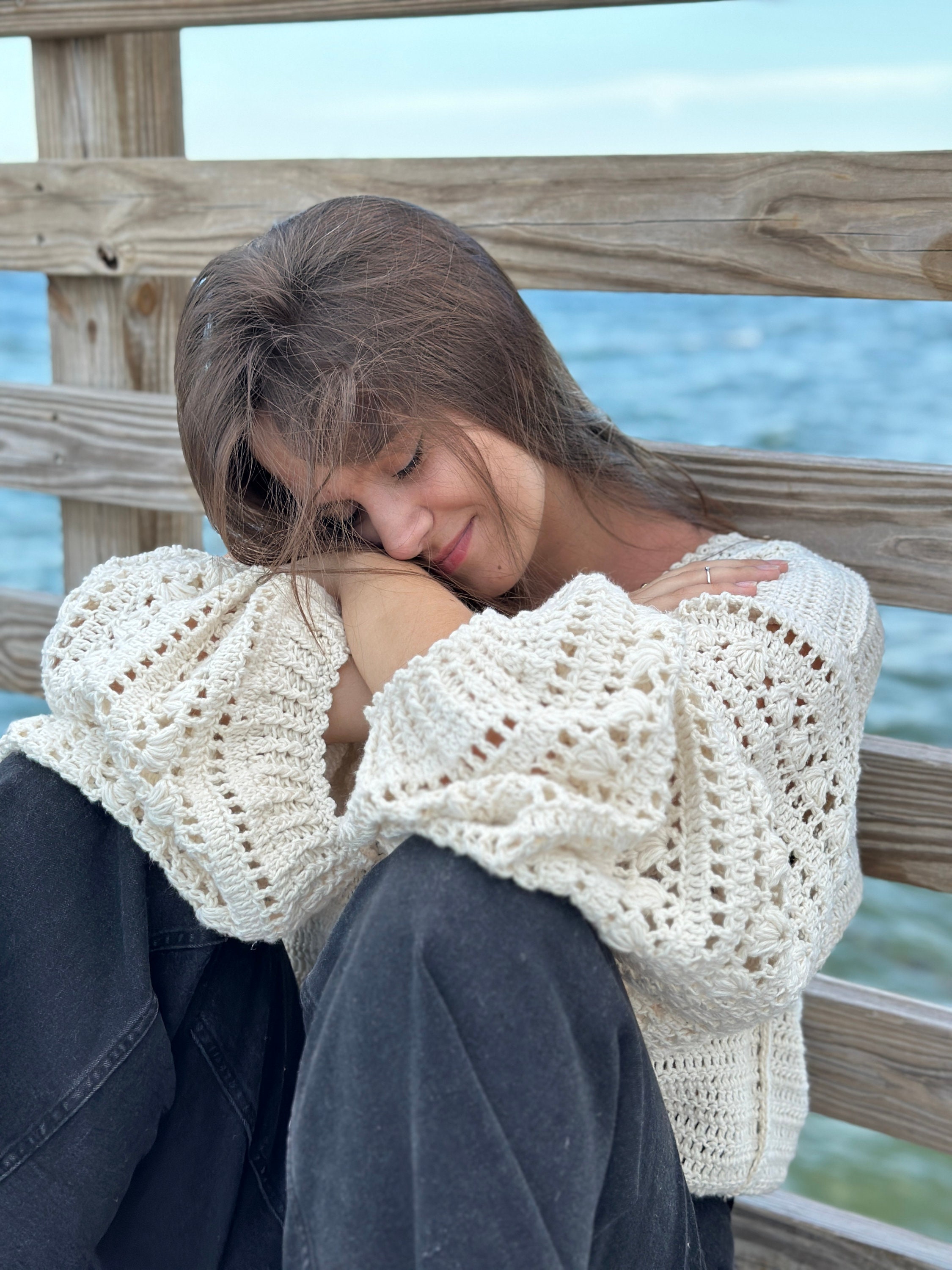 Crochet Pattern, Crochet White Lace Sweater PDF Pattern (instant Crochet Pattern, Crochet White Lace Sweater PDF Pattern (instant