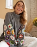 Crochet pattern, Crochet African flower sweater PDF Pattern, chunky oversized sweatshirt video tutorial, women winter jumper, cozy pullover
