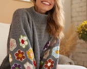 Crochet African Flower Sweater Pattern: Chunky Oversized