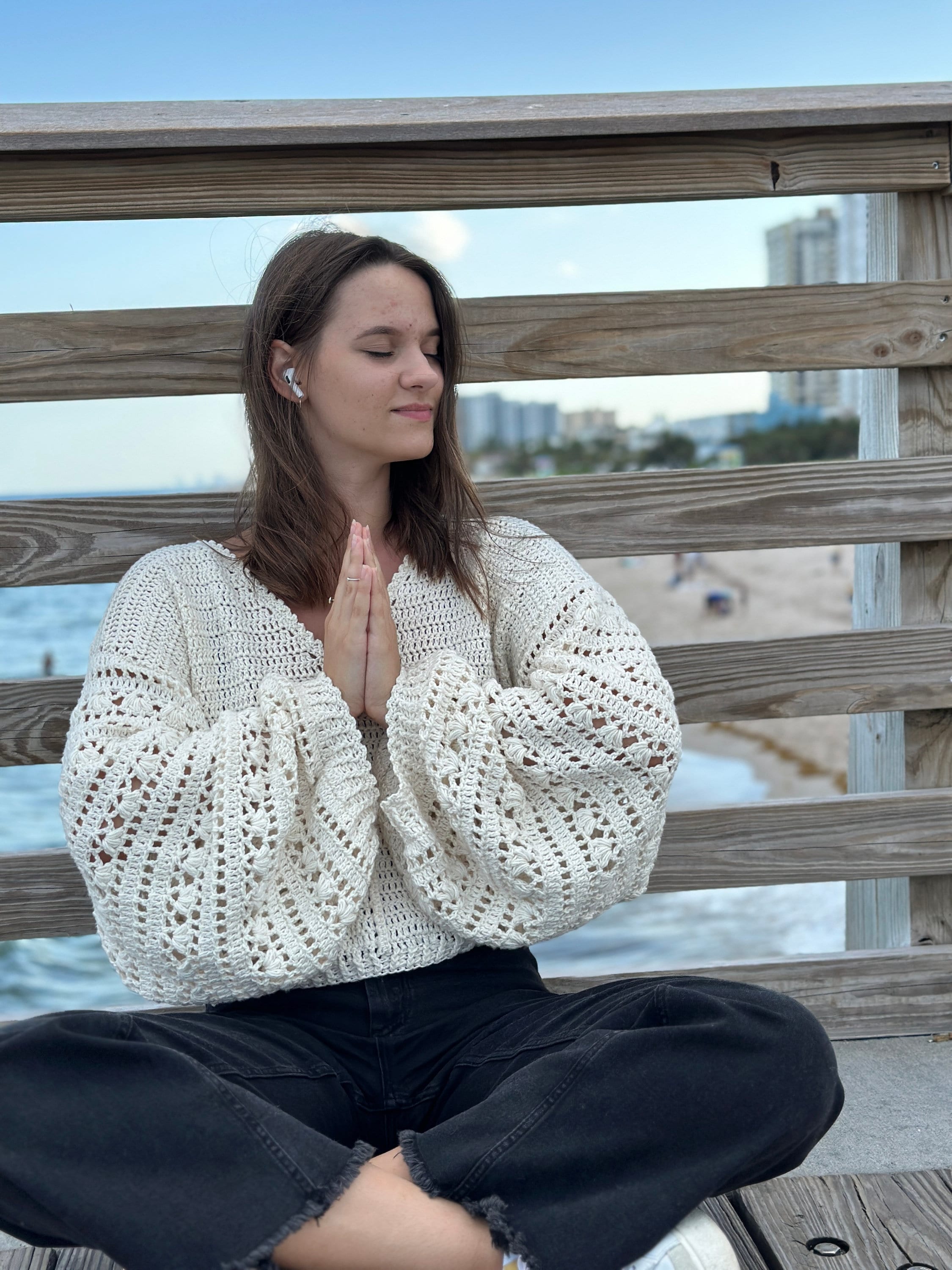 Crochet Pattern, Crochet White Lace Sweater PDF Pattern (instant