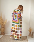 Crochet pattern, Crochet granny square cardigan, crocheted coat, crochet PDF pattern, women's sweater, harry styles cardigan