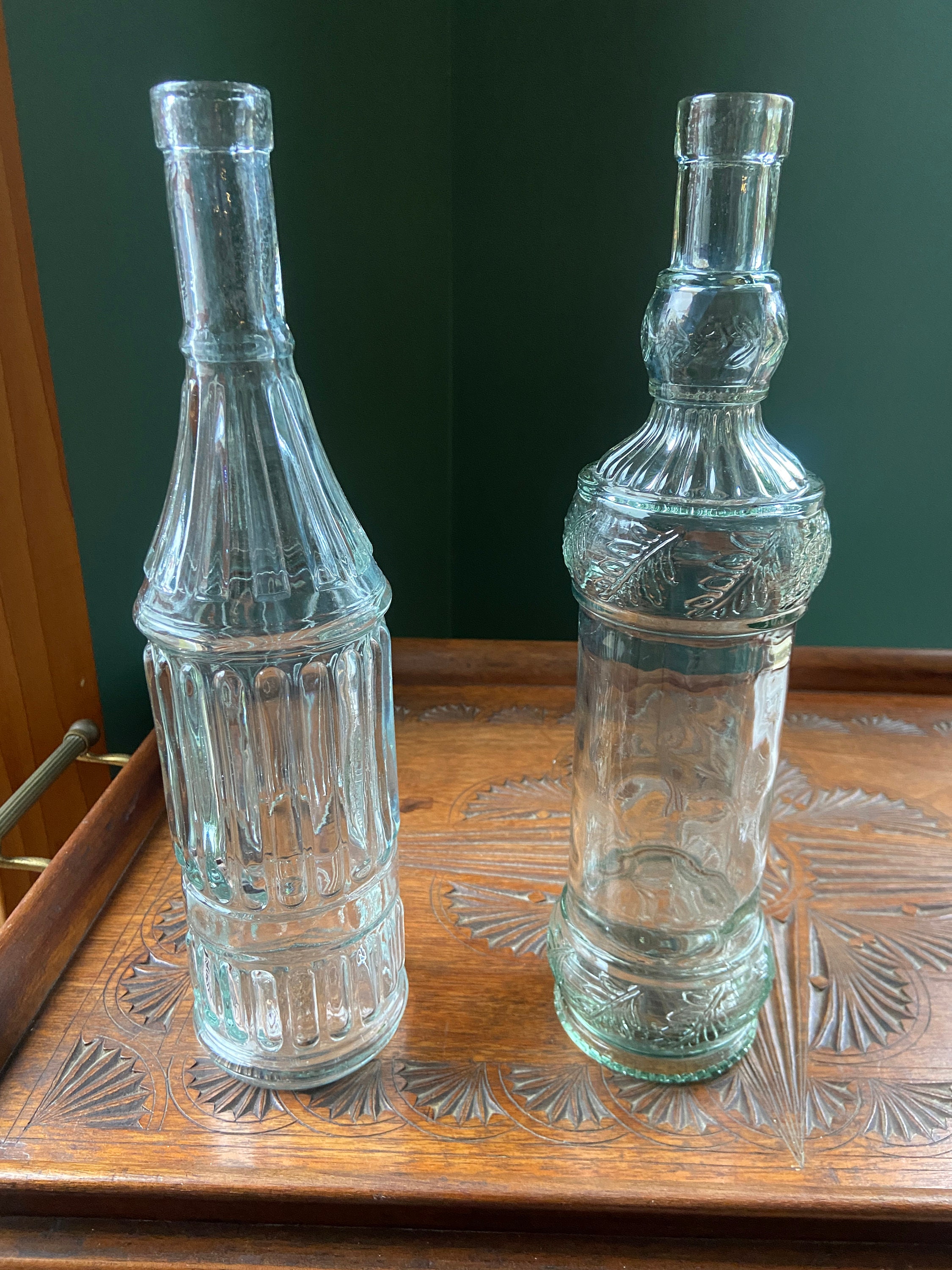 Antique 1890s 3 in 1 Oil Little Tiny Aqua Colored Bottle Small