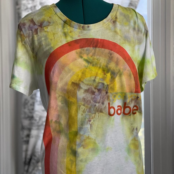 Ice Dye Graphic T-Shirt | 1X / XLarge | Green/Purple/Red | I Got You Babe