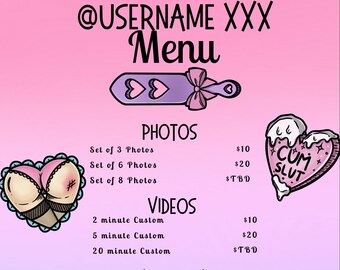 Onlyfans Menu Ideas - Etsy