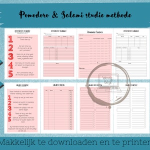 Pomodoro and Salami planning method, Digital download, PDF, printable and online