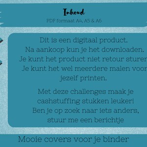 18 covers en een tracker, challenge tracker, cashstuffing, saving, A4, A5, A6 en A6 binder printable, budget planning afbeelding 5