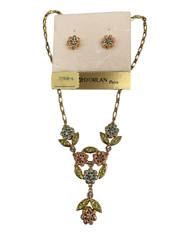 ブランド通販サイト Necklace Signed D'orlan W 22kt Triple . Earrings. Pierced アクセサリー