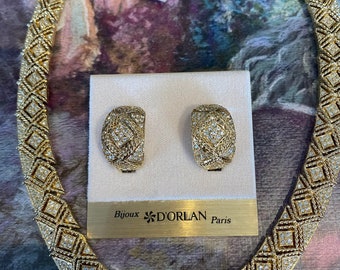 ヴィンテージ D'Orlan 22Kゴールドメッキネックレス＆イヤリングセット