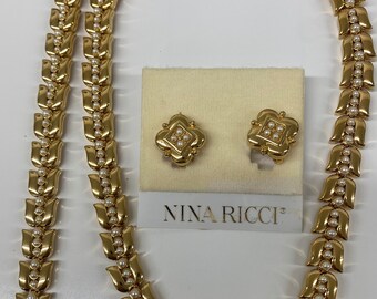 D'Orlan ネックレス、ブレスレット、Nina Ricci イヤリング、22K