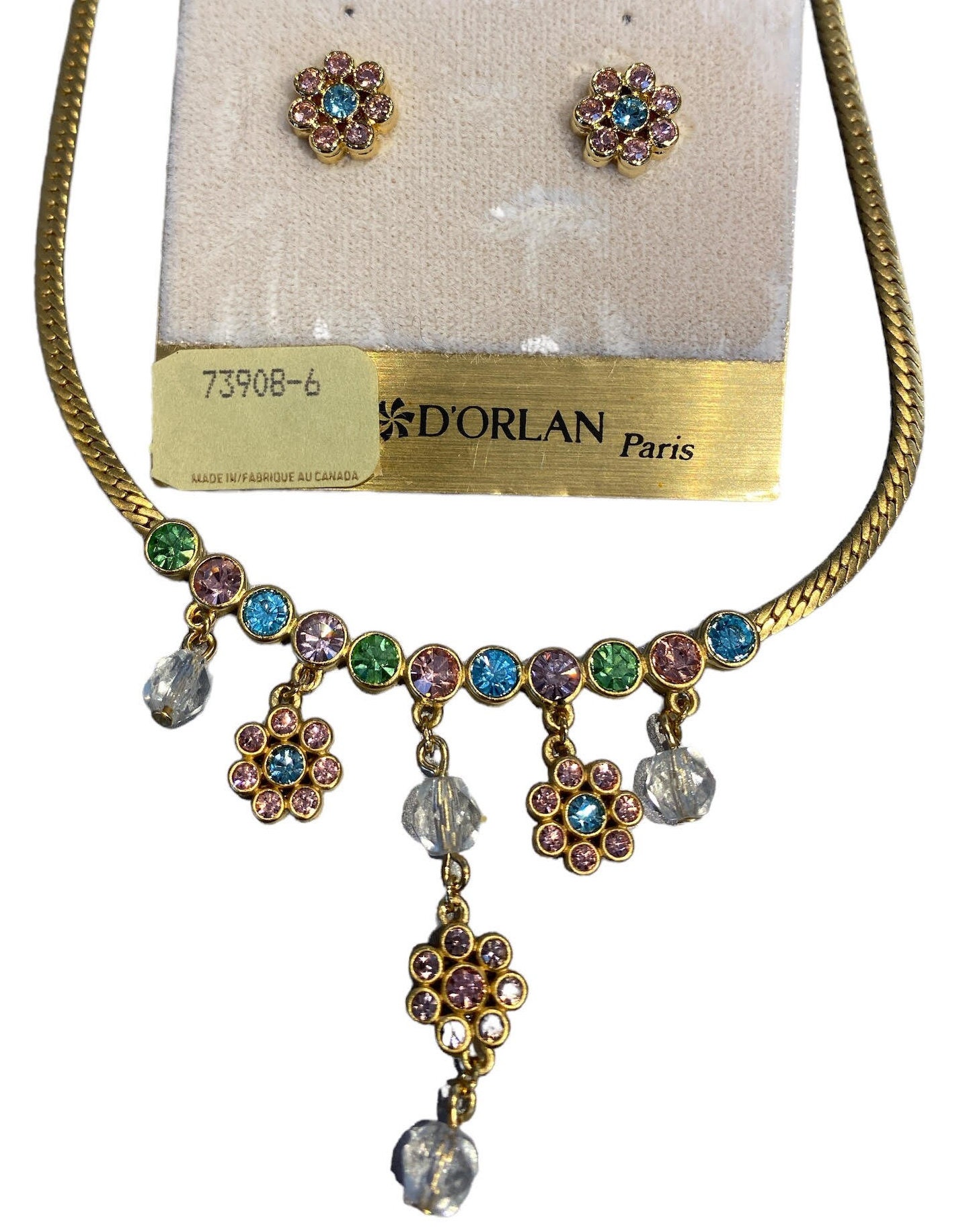 【セール】 With Necklace Signed D'orlan Pierced 22kt Triple Earrings. アクセサリー