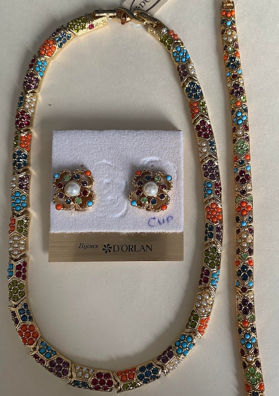 D'orlan Buried Treasure Necklace, Clip Ears, 22kt